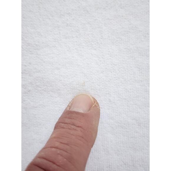 Frank & Eileen Sweatshirt Womens Large White Crewneck Pullover Raw Hem Cotton - Picture 4 of 11